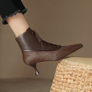 CHIKO Lillian Pointy Toe Kitten Heels Ankle Boots