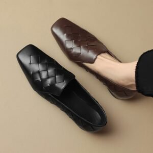 CHIKO Ivy Square Toe Block Heels Loafers Shoes