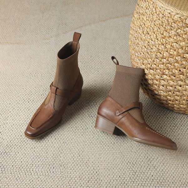 CHIKO Valerie Square Toe Block Heels Ankle Boots - Image 2