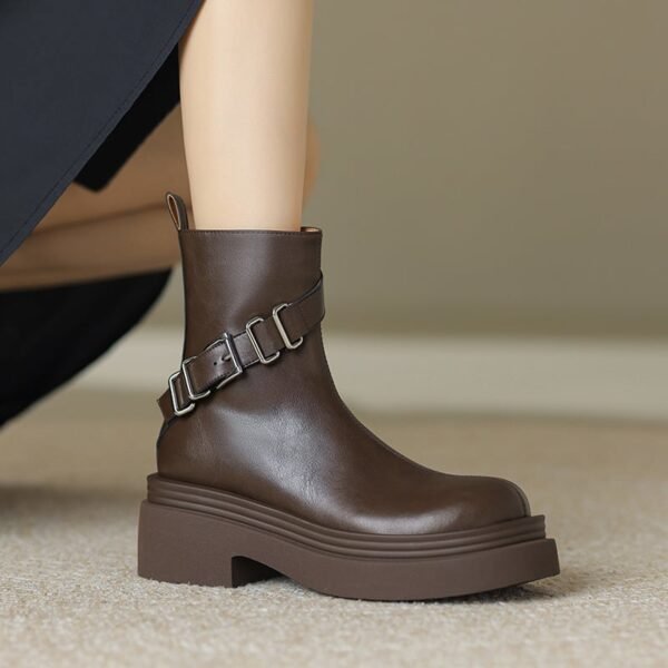 CHIKO Reagan Round Toe Block Heels Ankle Boots