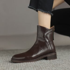 CHIKO Summer Round Toe Block Heels Ankle Boots