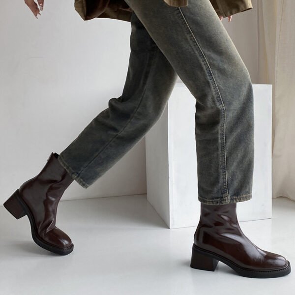 CHIKO Phoebe Square Toe Block Heels Ankle Boots - Image 2