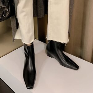 CHIKO Finley Square Toe Wedge Ankle Boots
