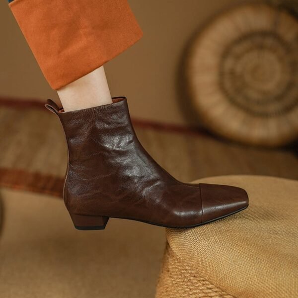 CHIKO Angela Square Toe Block Heels Ankle Boots