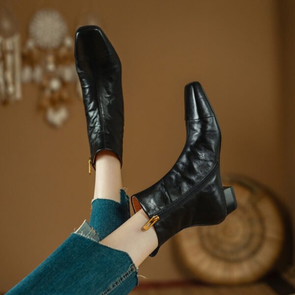 CHIKO Angela Square Toe Block Heels Ankle Boots - Image 2