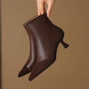 CHIKO Lennon Pointy Toe Kitten Heels Ankle Boots