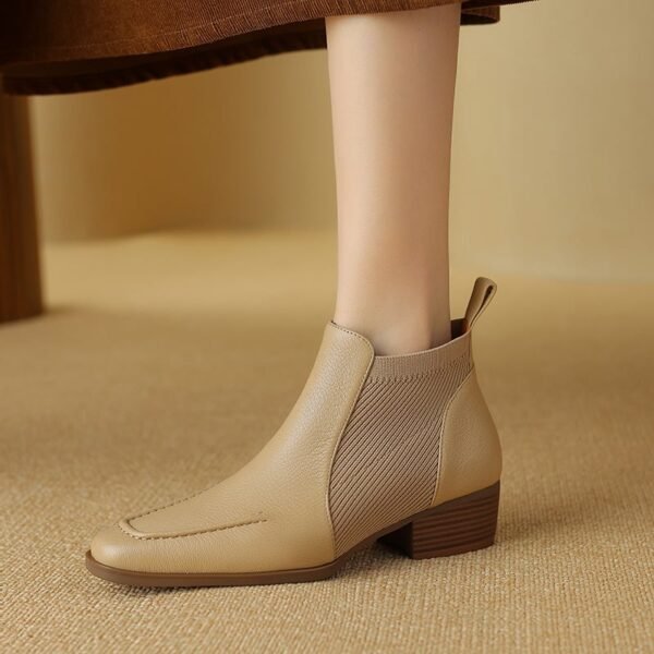 CHIKO Arabella Square Toe Block Heels Ankle Boots