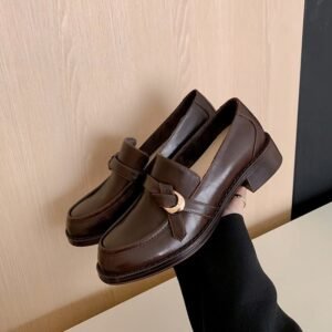 CHIKO Lilly Round Toe Block Heels Loafers Shoes