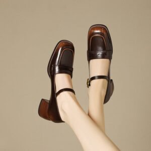 CHIKO Leila Square Toe Block Heels Mary Jane Shoes