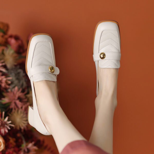 CHIKO Octavia Square Toe Block Heels Loafers Shoes - Image 2