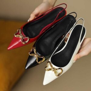 CHIKO Alina Pointy Toe Block Heels Slingback Shoes