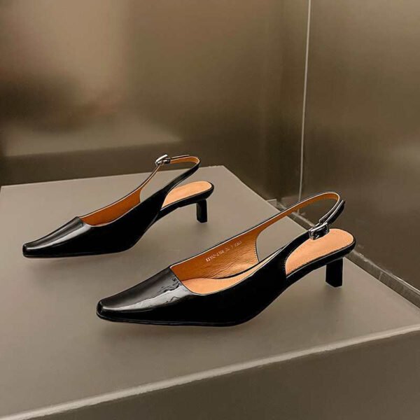 CHIKO Adalynn Square Toe Kitten Heels Slingback Shoes - Image 2