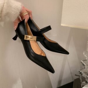 CHIKO Margaret Pointy Toe Kitten Heels Mary Jane Shoes