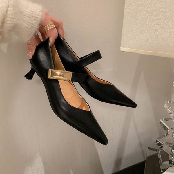 CHIKO Margaret Pointy Toe Kitten Heels Mary Jane Shoes