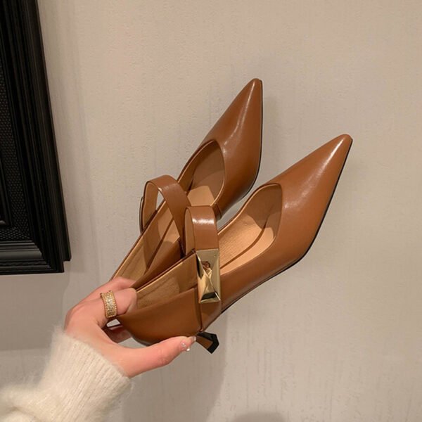 CHIKO Margaret Pointy Toe Kitten Heels Mary Jane Shoes - Image 2