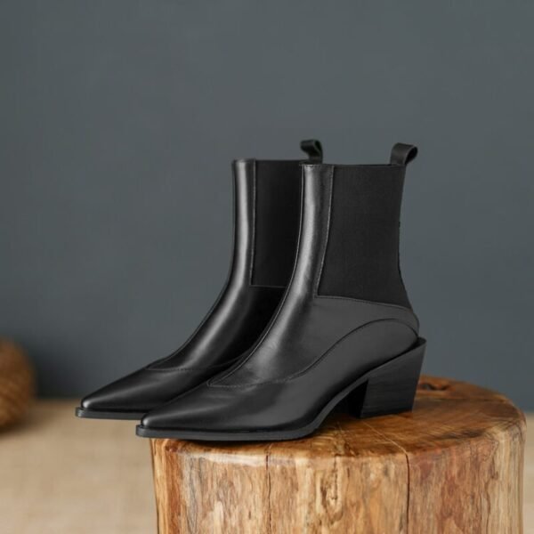 CHIKO Sienna Pointy Toe Block Heels Ankle Boots - Image 2