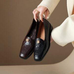CHIKO Blake Square Toe Block Heels Loafers Shoes