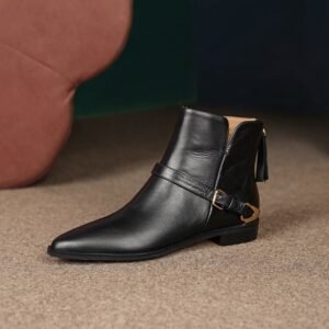 CHIKO Ruth Pointy Toe Block Heels Ankle Boots