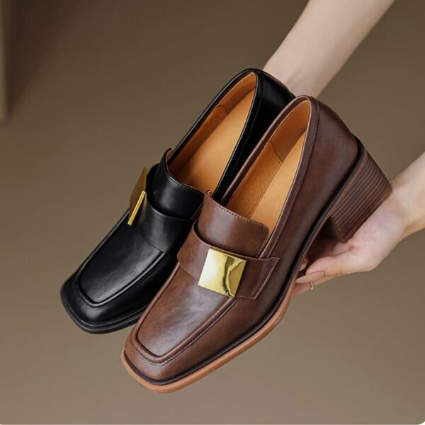 CHIKO Wren Square Toe Block Heels Loafers Shoes