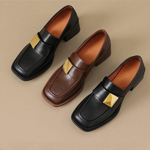 CHIKO Wren Square Toe Block Heels Loafers Shoes - Image 2