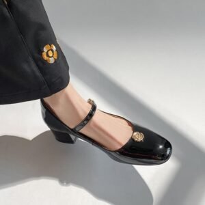 CHIKO Alexandra Round Toe Block Heels Mary Jane Shoes