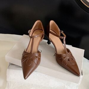 CHIKO Ember Pointy Toe Stiletto T-Strap Shoes