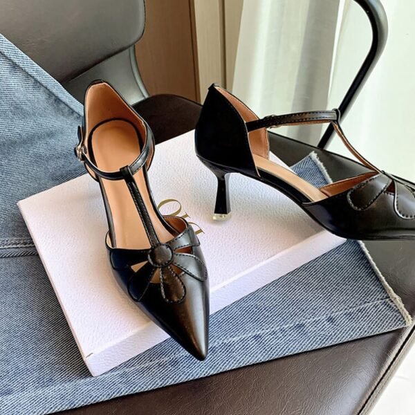 CHIKO Ember Pointy Toe Stiletto T-Strap Shoes - Image 2