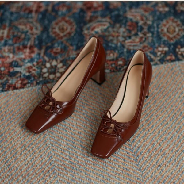 CHIKO Olive Square Toe Chunky Heels Pumps Shoes - Image 2