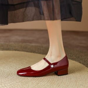 CHIKO Julia Round Toe Block Heels Mary Jane Shoes