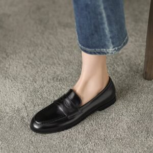 CHIKO Oakley Round Toe Block Heels Loafer Flats