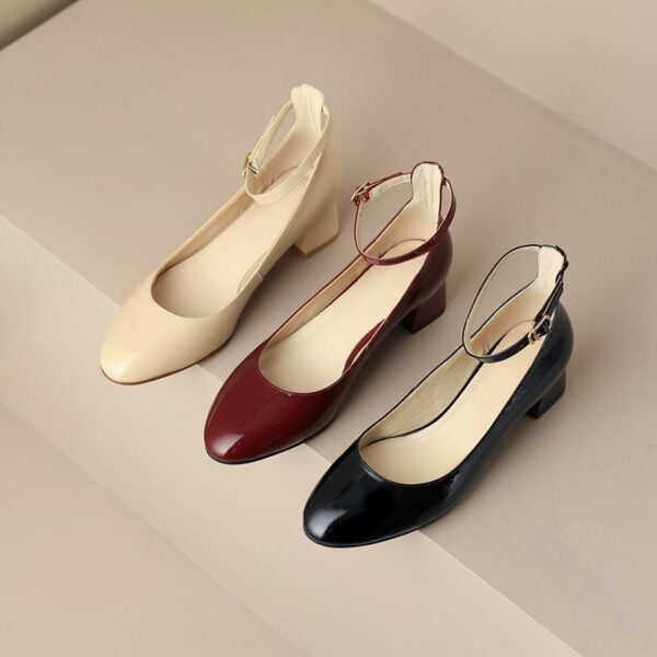 CHIKO Sarah Round Toe Block Heels Pumps Shoes - Image 2