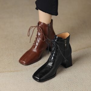 CHIKO Raelynn Square Toe Block Heels Ankle Boots