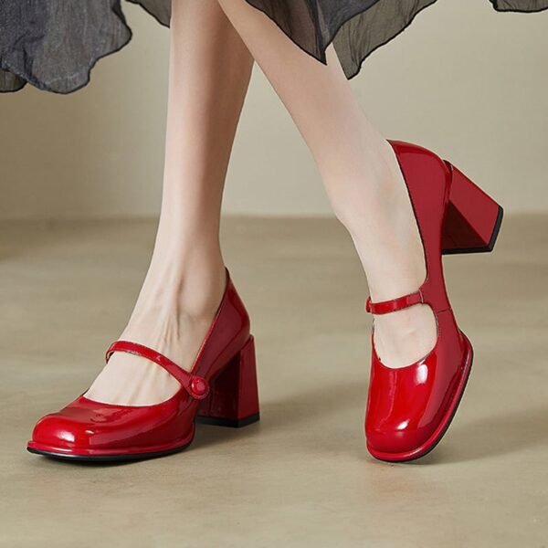 CHIKO Lyla Square Toe Block Heels Mary Jane Shoes - Image 2