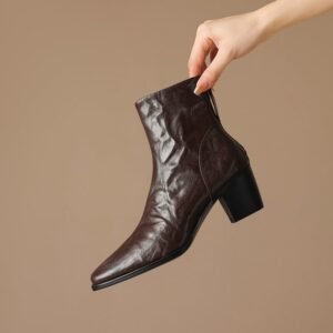 CHIKO Parker Square Toe Block Heels Ankle Boots