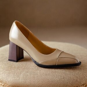 CHIKO Eden Round Toe Block Heels Pumps Shoes