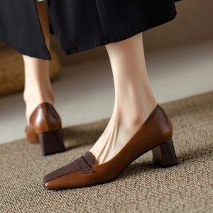 CHIKO Remi Square Toe Block Heels Loafers Shoes