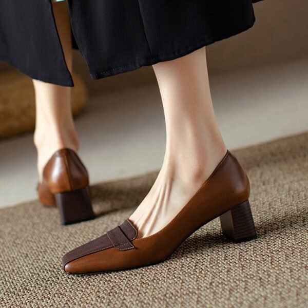 CHIKO Remi Square Toe Block Heels Loafers Shoes