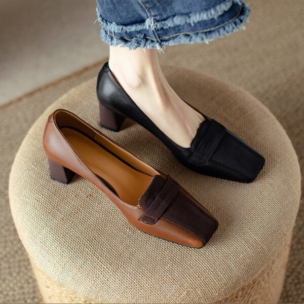 CHIKO Remi Square Toe Block Heels Loafers Shoes - Image 2