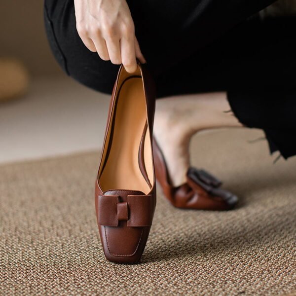 CHIKO Rose Square Toe Block Heels Loafer Flats