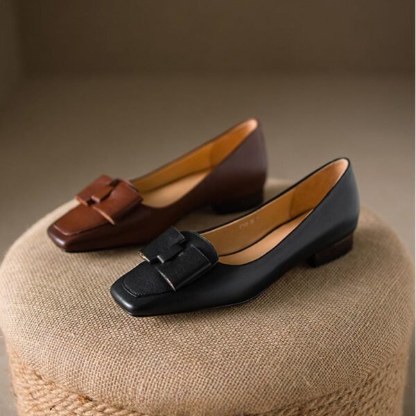 CHIKO Rose Square Toe Block Heels Loafer Flats - Image 2