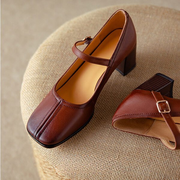 CHIKO Eliza Square Toe Block Heels Mary Jane Shoes - Image 2