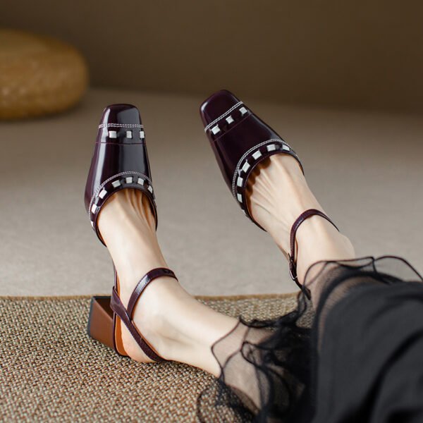 CHIKO Charlie Square Toe Block Heels Slingback Shoes - Image 2