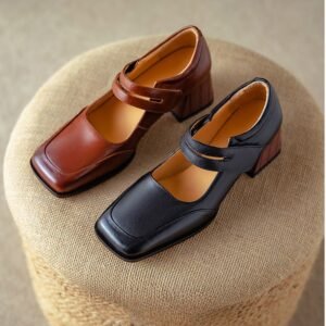 CHIKO Lucia Square Toe Block Heels Mary Jane Shoes