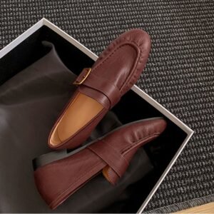 CHIKO Ana Round Toe Block Heels Loafers Shoes