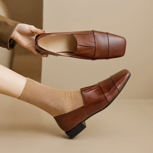 CHIKO Elise Square Toe Block Heels Loafers Shoes - Image 2