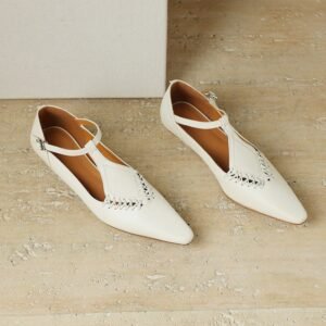 CHIKO Hope Pointy Toe Wedge T-Strap Shoes
