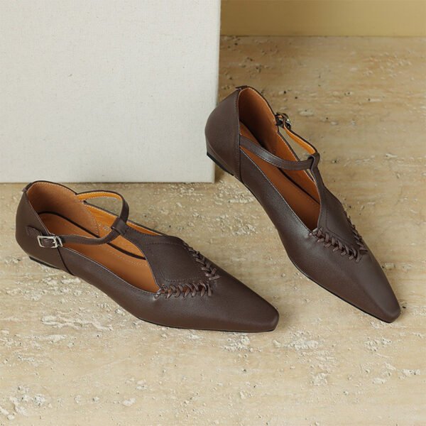 CHIKO Hope Pointy Toe Wedge T-Strap Shoes - Image 2