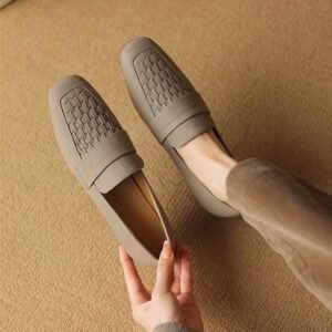 CHIKO Lola Square Toe Block Heels Loafers Shoes