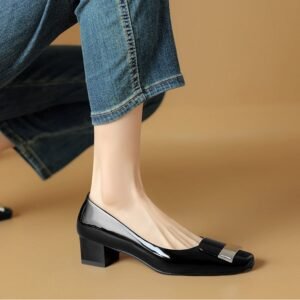 CHIKO Stevie Square Toe Block Heels Pumps Shoes