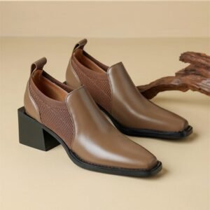 CHIKO Alivia Square Toe Block Heels Pumps Shoes